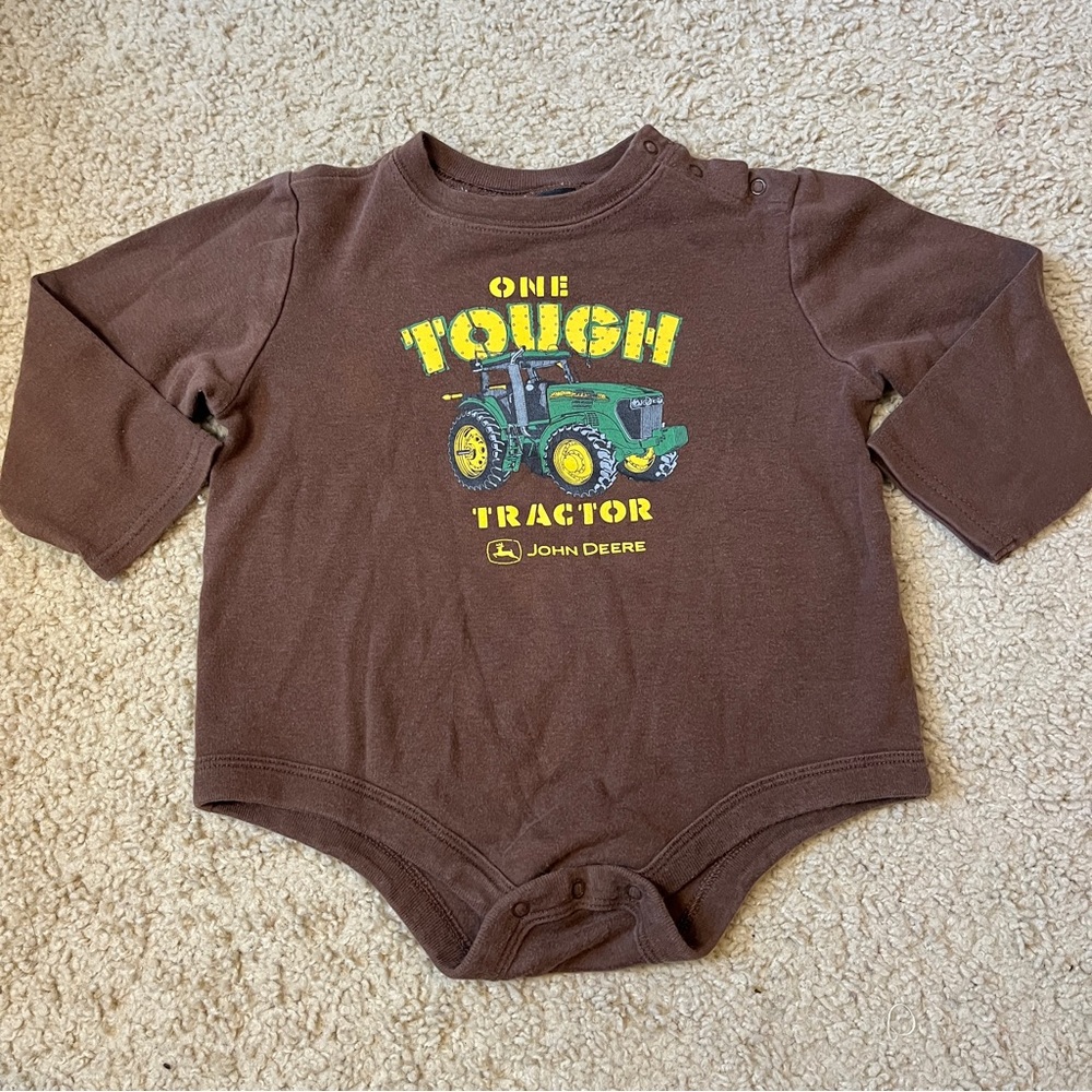 John Deere One Tough Tractor 24M Baby Boy Onesie One Piece Sleeper Long-Sleeve
